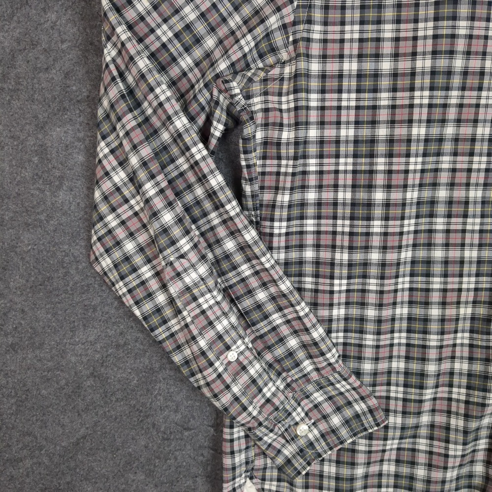 J.Crew Mens Medium Plaid Button Down Shirt Black White Gray Long Sleeve Cotton - Picture 3 of 11
